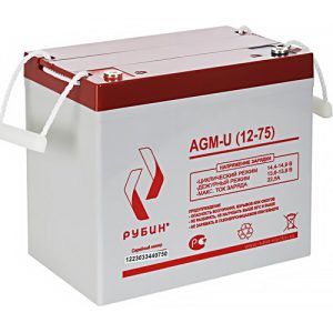 Аккумулятор для ИБП (UPS) AGM-U Рубин 12В-75 А/Ч - фото